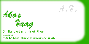 akos haag business card